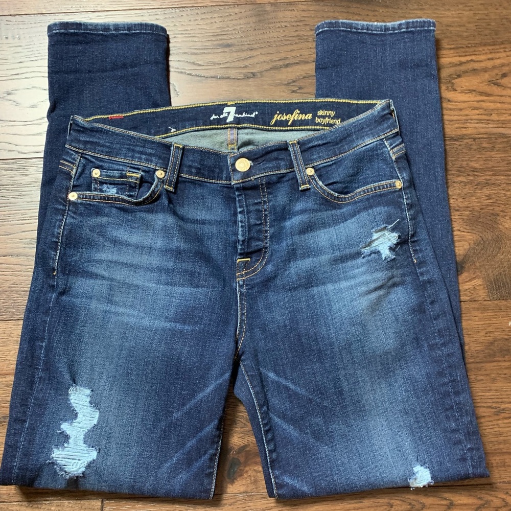 7 For All Mankind Josephina Skinny Boyfriend Jeans